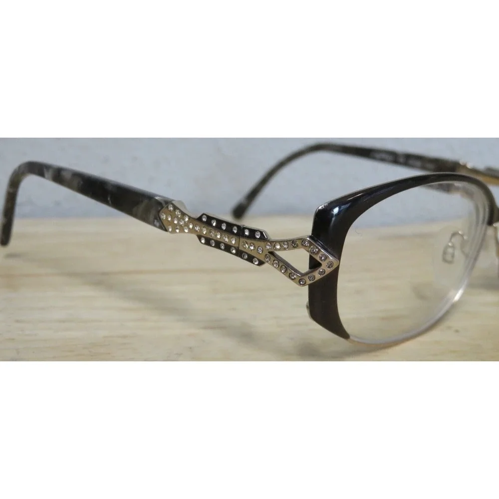 Caviar M 5616 Eye Glasses Frames Only Made In Italy Crystals Gold Rhinestones